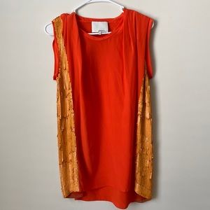 3.1 Phillip Lim Orange Sequin Tank Size XS